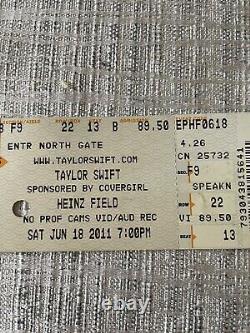 1 Taylor Swift Concert Ticket Stub June 18, 2011 Heinz Field, Pittsburg, PA