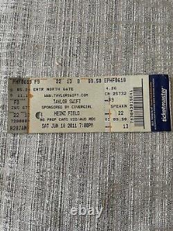 1 Taylor Swift Concert Ticket Stub June 18, 2011 Heinz Field, Pittsburg, PA
