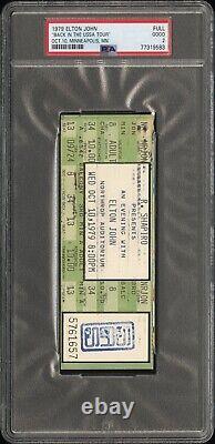 10/10/79 Elton John Back in the USSA Tour Concert Minneapolis MN Ticket Stub PSA