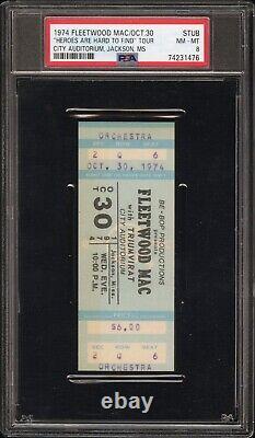 10/30/74 Heroes are Hard to Find Tour FLEETWOOD MAC Concert Ticket Stub PSA 8