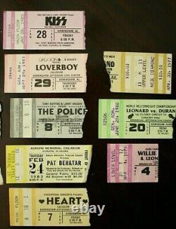 18 Vintage Rock Concert Ticket Stubs 1981-83 Police RUSH STYX Prince Heart KISS