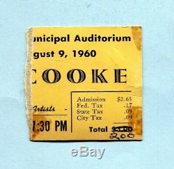 1960 Sam Cooke Concert Ticket Stub You Send Me Wonderful World RARE