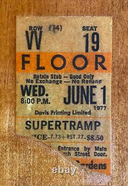 1960s -70s Authentic Rock Concert Ticket Stub Display Jimi Hendrix Supertramp ++