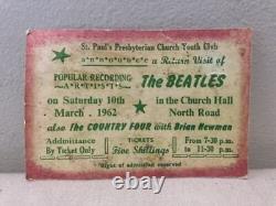 1962 Beatles Concert Ticket Stub St. Paul's Presbyterian Church