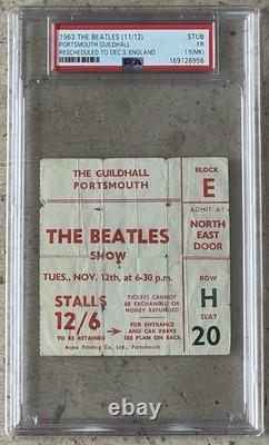 1963 Beatles Concert Ticket Stub PSA Slabbed Guildhall Portsmouth UK Rare