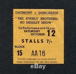 1963 Rolling Stones Everly Brothers Bo Diddley Concert Ticket Stub Doncaster UK