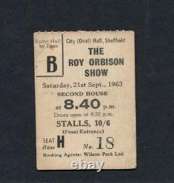 1963 Roy Orbison The Searchers Concert Ticket Stub Sheffield UK