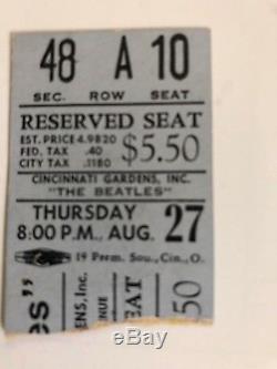 1964 Beatles Concert Ticket Stub Cincinnati Gardens, Ohio WSAI Concert Program