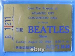 1964 The Beatles Atlantic City Convention Hall Front Row Concert Ticket Stub PSA