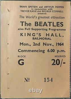 1964 The Beatles Concert Ticket Stub King's Hall, Belfast, North Ireland PSA