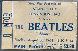 1964 Vintage Beatles Concert Ticket Stub Atlantic City Convention Authenticated