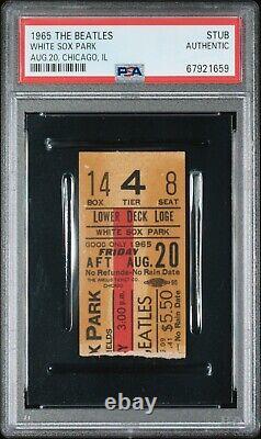 1965 Beatles Concert PSA Ticket stub Chicago White Sox Comiskey Park 8/20 Pop 3