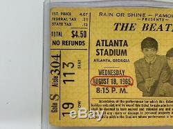 1965 The Beatles Authentic CONCERT TICKET STUB Atlanta Stadium Mega Rare
