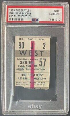 1965 The Beatles Maple Leaf Gardens Concert Ticket Toronto Vintage Original PSA