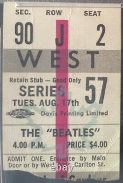 1965 The Beatles Maple Leaf Gardens Concert Ticket Toronto Vintage Original PSA