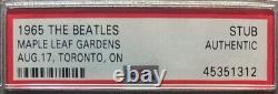 1965 The Beatles Maple Leaf Gardens Concert Ticket Toronto Vintage Original PSA