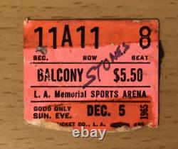 1965 The Rolling Stones Los Angeles Sports Arena Concert Ticket Stub Mick Jagger