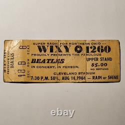 1966 Cleveland Stadium Beatles Genuine Concert Ticket WIXY 1260