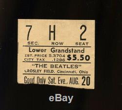 1966 THE BEATLES Concert Ticket Stub Cincinnati Crosley Field