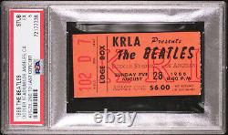 1966 The Beatles 2nd To Last Concert @ Dodgers Stadium Ticket Stub 8/28/66 Psa 5
