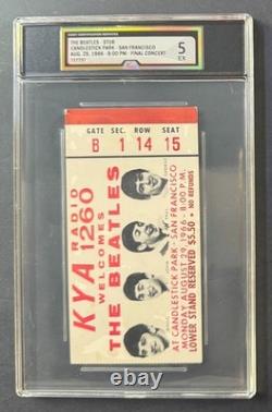 1966 The Beatles Candlestick Park Final Concert Ticket Stub iCert 5 EX McCartney