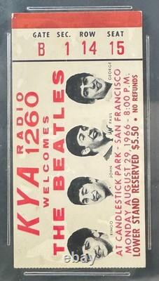 1966 The Beatles Candlestick Park Final Concert Ticket Stub iCert 5 EX McCartney