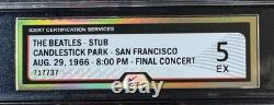1966 The Beatles Candlestick Park Final Concert Ticket Stub iCert 5 EX McCartney
