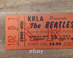 1966 The Beatles Dodger Stadium Concert Ticket Stub KRLA August 28th Original