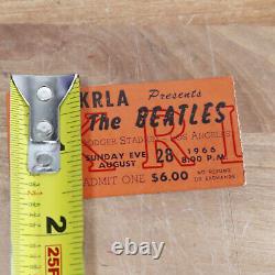 1966 The Beatles Dodger Stadium Concert Ticket Stub KRLA August 28th Original