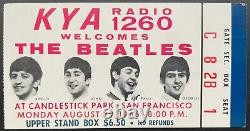 1966 The Beatles Final Concert Ticket Stub Candlestick Park Aug 29 San Francisco