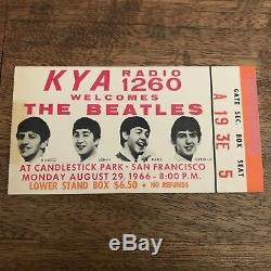 1966 The Beatles at Candlestick Park Concert Ticket Stub Last Concert