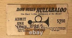 1966 The Yardbirds Dave Hull Hullabaloo Concert Ticket Stub Jimmy Page Jeff Beck