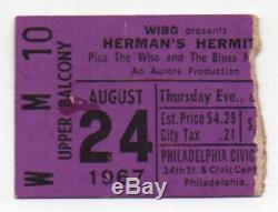 1967 Concert Ticket Stub HERMAN'S HERMITS The Who THE BLUES PROJECT Philadelphia