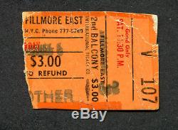 1968 Big Brother Janis Joplin concert ticket stub Fillmore East Bill Graham