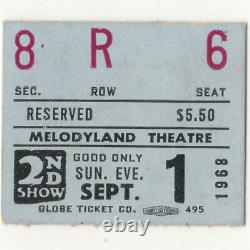 1968 LINDA RONSTADT & RIGHTEOUS BROTHERS Concert Ticket Stub ANAHEIM MELODYLAND