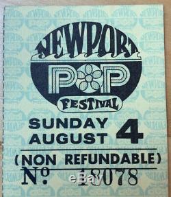 1968 NEWPORT POP Festival Grateful Dead Concert Ticket Stub 8/4 Costa Mesa CA