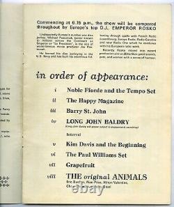 1968 THE ANIMALS Newcastle City Hall Reunion Concert Program and Ticket Stub