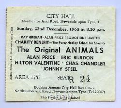 1968 THE ANIMALS Newcastle City Hall Reunion Concert Program and Ticket Stub