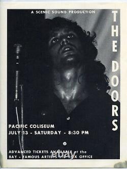 1968 THE DOORS Pacific Coliseum, Vancouver Concert Handbill + 2 Ticket Stubs