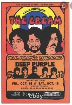 1968 The Cream / Deep Purple Los Angeles Forum Concert Ticket Stub Eric Clapton