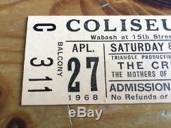 1968 The Cream Frank Zappa Mothers concert ticket stub Coliseum Chicago Clapton