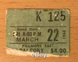 1968 The Doors Fillmore East New York Concert Ticket Stub Jim Morrison The End