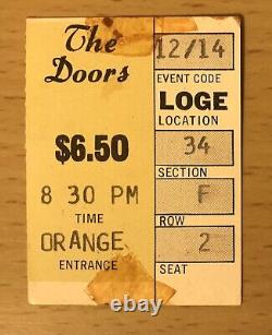 1968 The Doors Forum Los Angeles 12/ 14 Concert Ticket Stub Jim Morrison F2