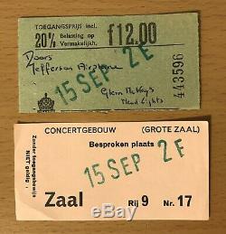 1968 The Doors / Jefferson Airplane Amsterdam Concert Ticket Stub Jim Morrison
