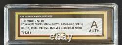 1968 The Who Ottawa Civic Centre Concert Ticket Stub iCert Authenticated