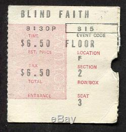1969 Blind Faith concert ticket stub LA Forum Clapton Winwood Baker Grech