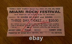 1969 GRATEFUL DEAD / TED NUGENT / SANTANA / TURTLES Concert Ticket Stub MIAMI FL