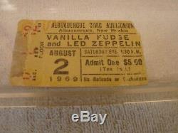 1969 Led Zeppelin Concert Ticket Stub Aug. 2 Nd Albuquerque New Mexico Vanilla F