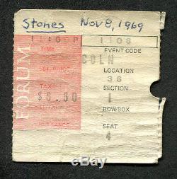 1969 Rolling Stones Let It Bleed Tour Concert Ticket Stub Forum Los Angeles