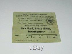 1969/ SUPER/ RARE/Ticket/ PINK FLOYD/ PRETTY THINGS/ Vtg/ Frankurt/ Concert/Stub